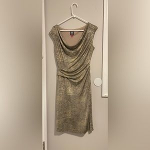 Vince Camuto gold metallic dress